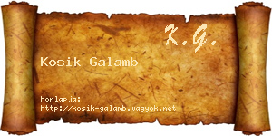 Kosik Galamb névjegykártya